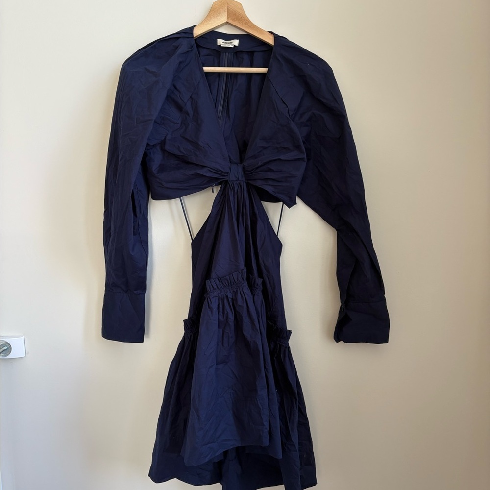 Jason Wu Navy Long Sleeve Mini Dress - Size XS